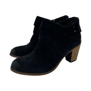 Johnston & Murphy Women’s Black Genuine Suede Leather Block Heel Ankle Boots